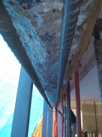 Recuperação estrutural de viga de concreto armado